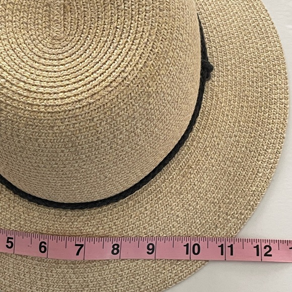 FURTALK Straw Sun Beach Hat (3” Brim) Adjustable Neck Tie NWOT new! - Picture 6 of 8